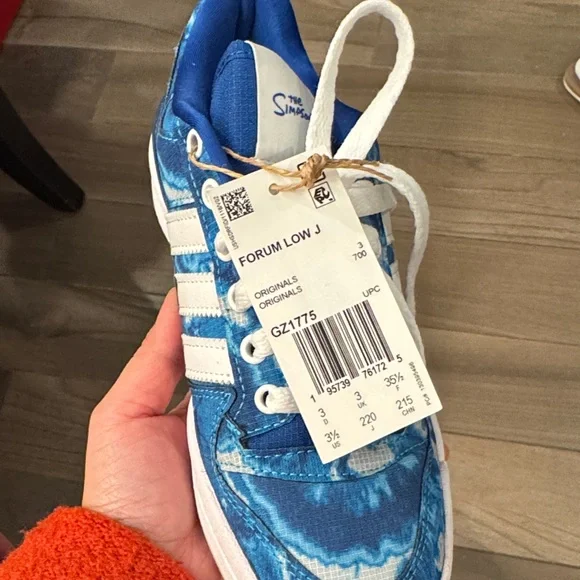 Adidas the Simpsons Forum Low J Kids Tie-Dye Blue Sneakers
